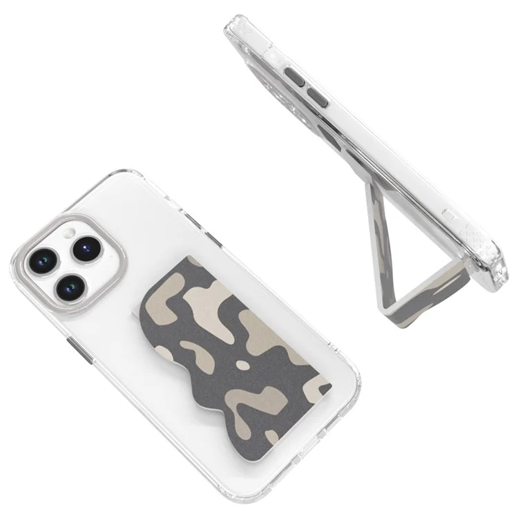 TGVI'S ART Series for iPhone 15 Pro Phone Cover Hand Grip Kickstand 2-in-1 - White