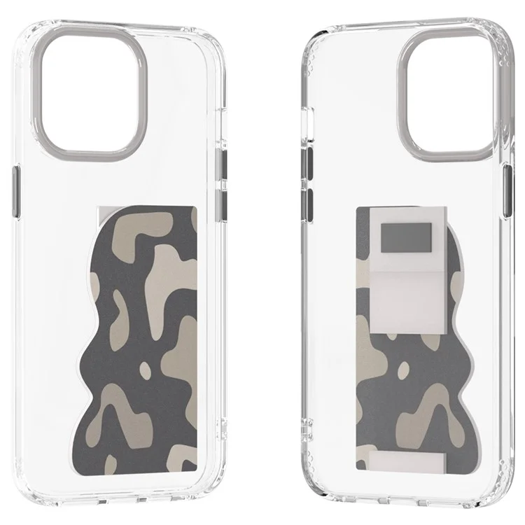 TGVI'S ART Series for iPhone 15 Pro Phone Cover Hand Grip Kickstand 2-in-1 - White