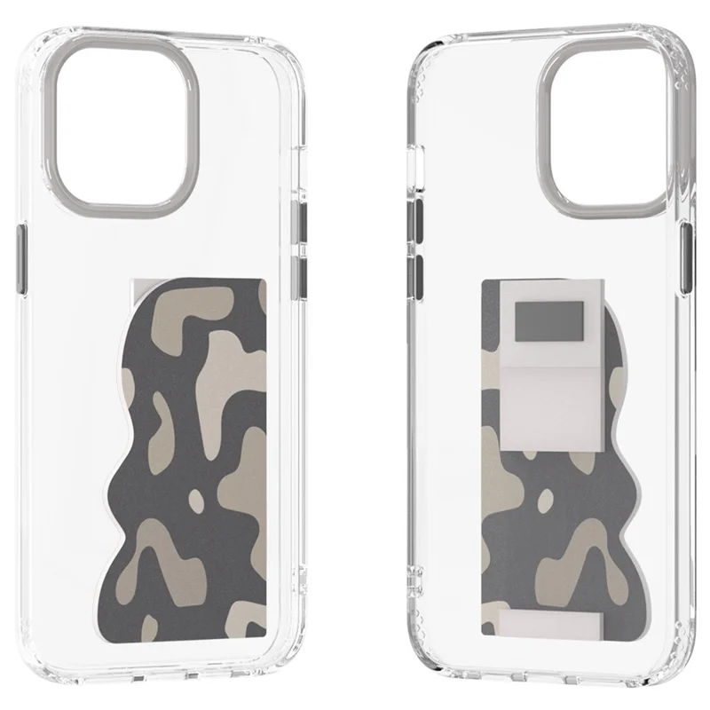 TGVI'S ART Series для iPhone 15 Pro Max Kickstand Case Hand Grip Phone Cover - Черный