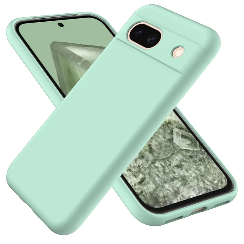 Per Google Pixel 8a Custodia per Cellulare Fodera Morbida Antigraffio Copertura in Silicone Liquido con Cinturino - Verde