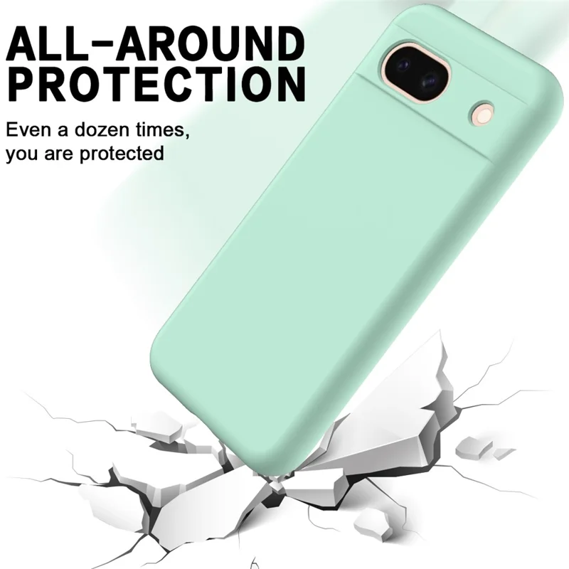 Per Google Pixel 8a Custodia per Cellulare Fodera Morbida Antigraffio Copertura in Silicone Liquido con Cinturino - Verde