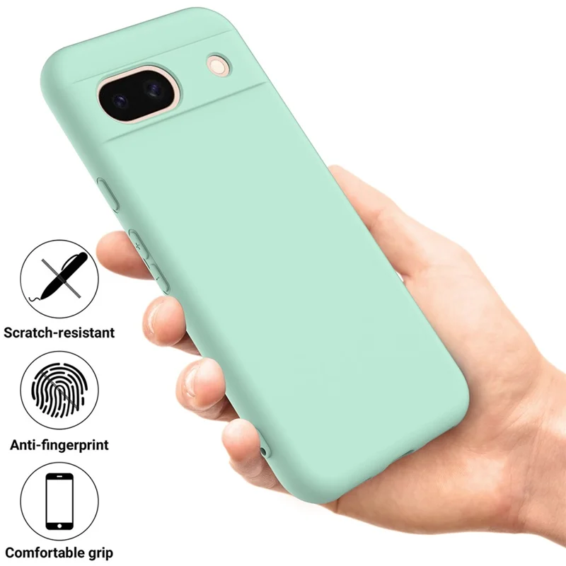 Per Google Pixel 8a Custodia per Cellulare Fodera Morbida Antigraffio Copertura in Silicone Liquido con Cinturino - Verde