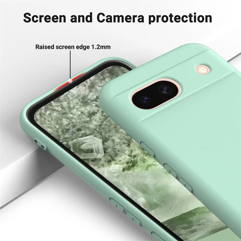 Per Google Pixel 8a Custodia per Cellulare Fodera Morbida Antigraffio Copertura in Silicone Liquido con Cinturino - Verde