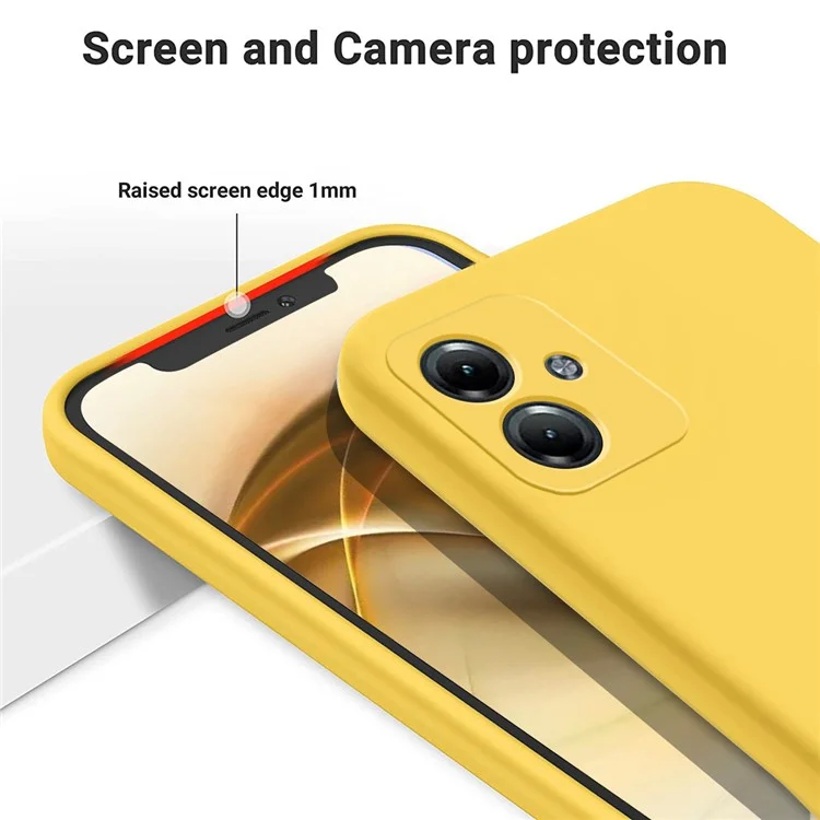 Для Motorola Moto G54 Power 5G Чехол для телефона Гладкий жидкий силикон + Мягная подкладка Защитная оболочка - Желтый