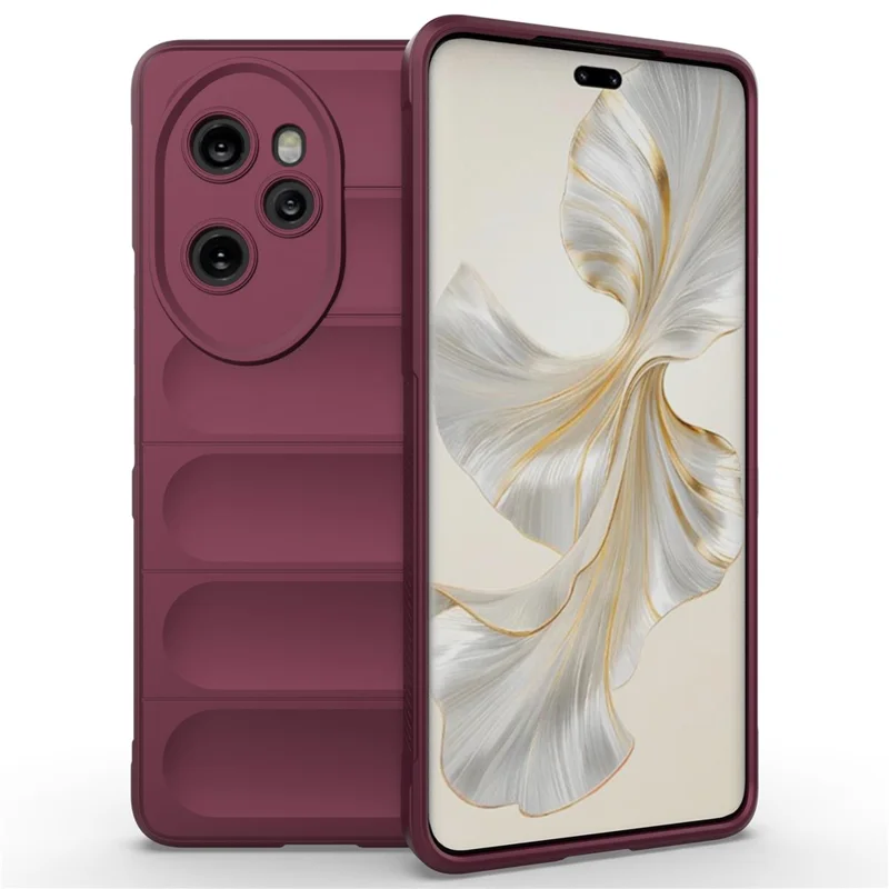Phone Case for Honor 100 Pro 5G Shockproof Rugged Shield Soft TPU Back Cover - Wine Red