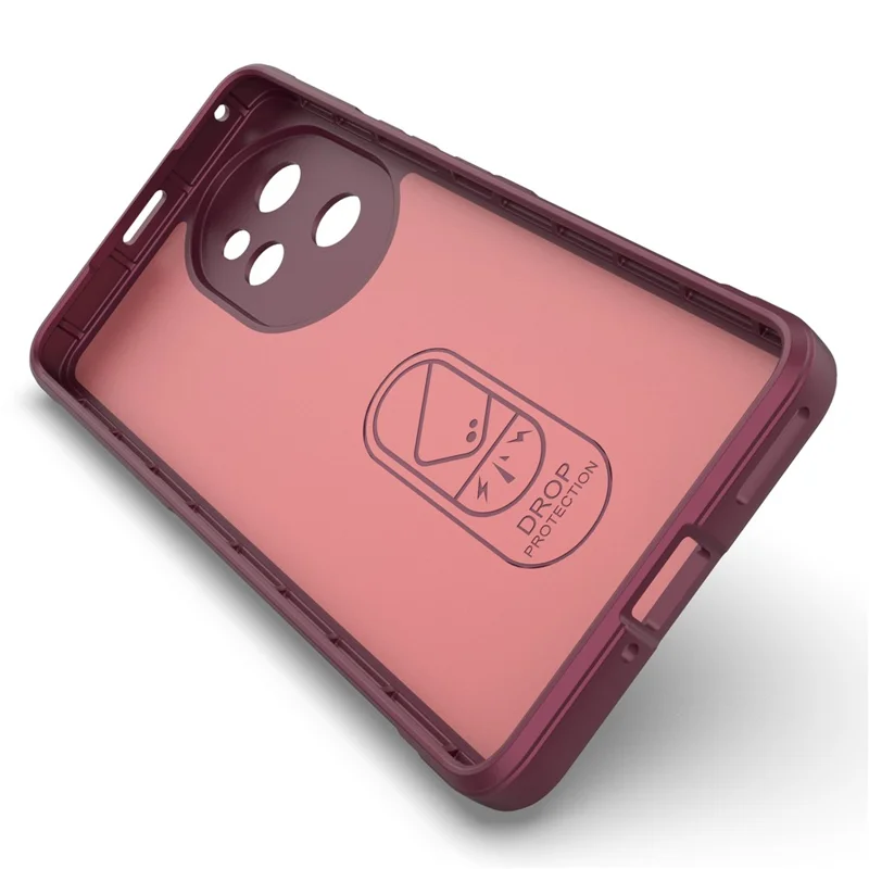 Phone Case for Honor 100 Pro 5G Shockproof Rugged Shield Soft TPU Back Cover - Wine Red