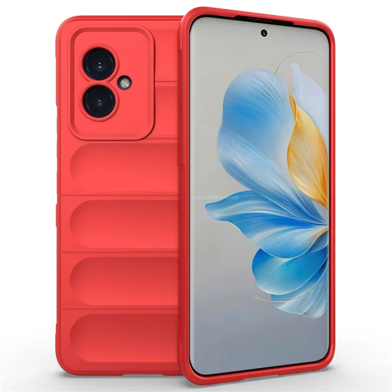 For Honor 100 5G Handy-Hülle Anti-Kratzer Weiche TPU Rückseite - Rot