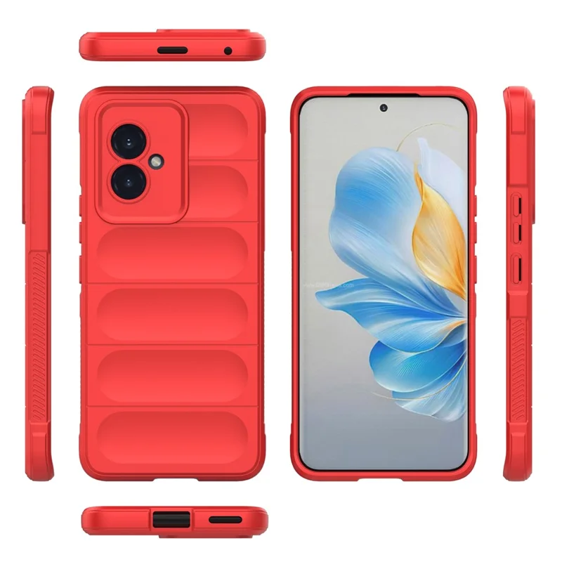 For Honor 100 5G Handy-Hülle Anti-Kratzer Weiche TPU Rückseite - Rot