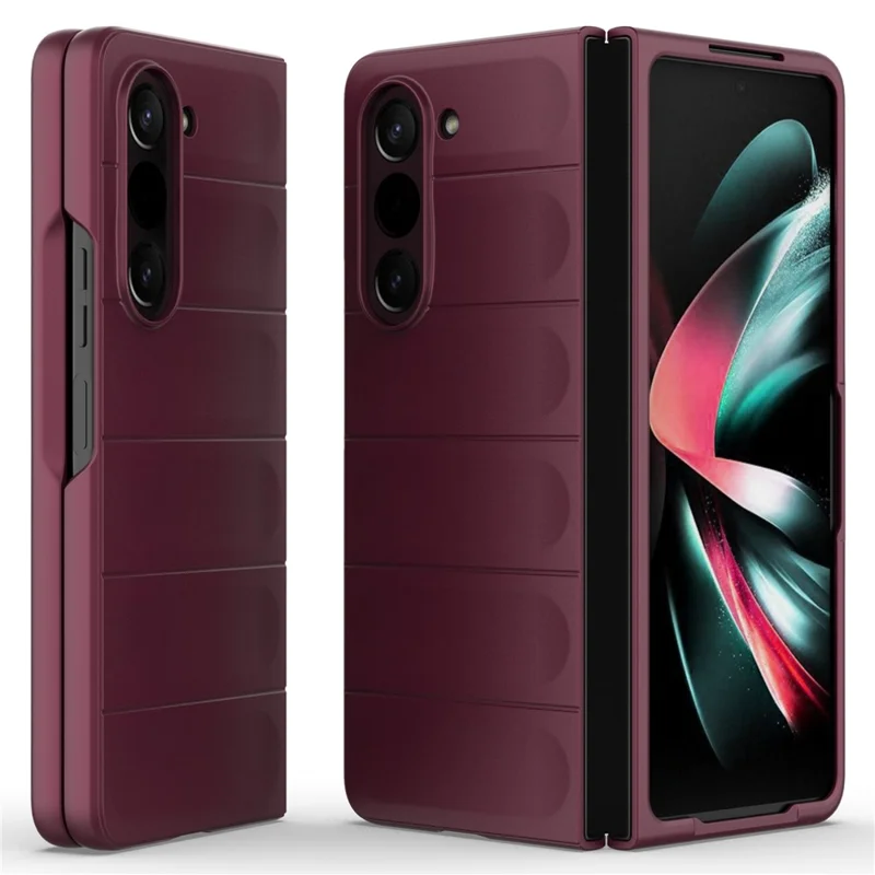 For Samsung Galaxy Z Fold5 5G Phone Case Shockproof Hard PC Back Cover - Wine Red