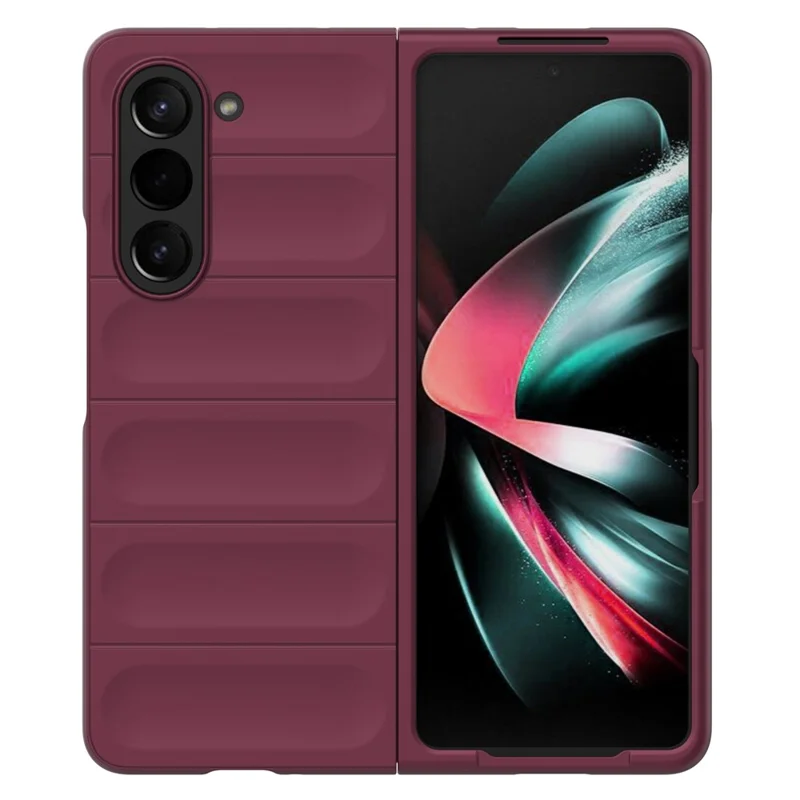 For Samsung Galaxy Z Fold5 5G Phone Case Shockproof Hard PC Back Cover - Wine Red