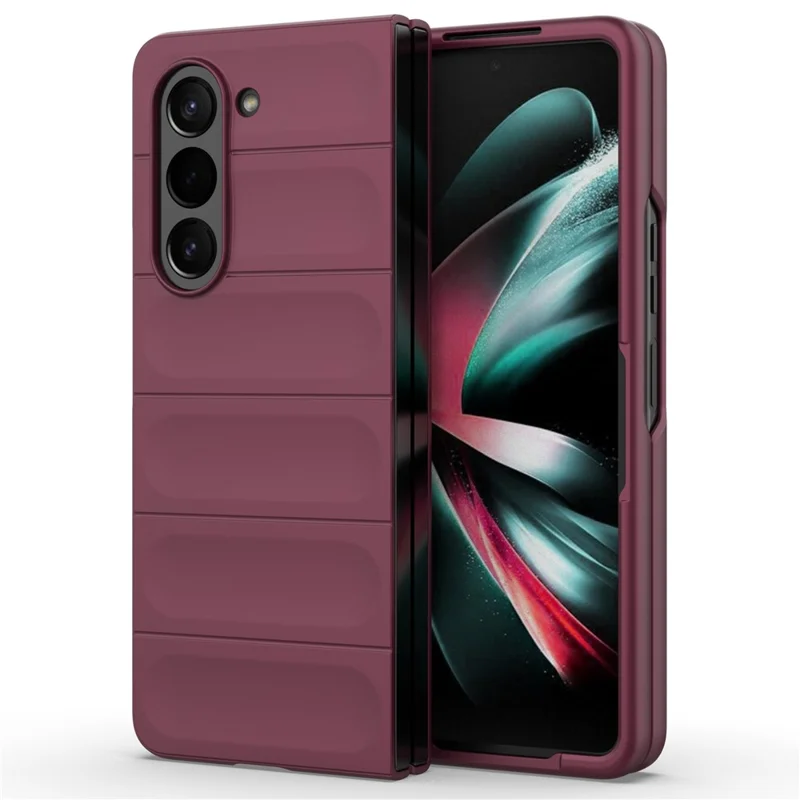 For Samsung Galaxy Z Fold5 5G Phone Case Shockproof Hard PC Back Cover - Wine Red