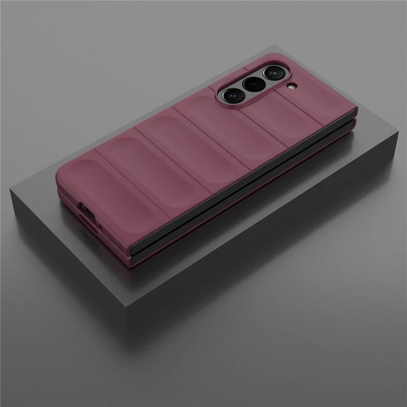 For Samsung Galaxy Z Fold5 5G Phone Case Shockproof Hard PC Back Cover - Wine Red