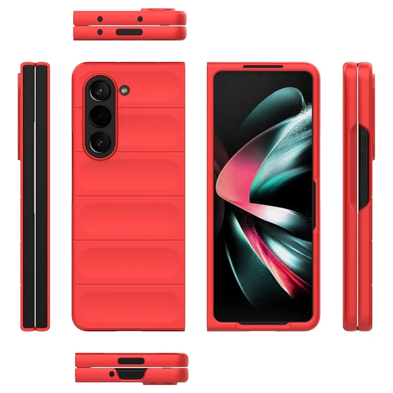 For Samsung Galaxy Z Fold5 5G Phone Case Shockproof Hard PC Back Cover - Red