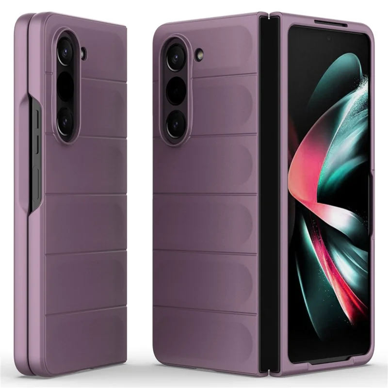 Чехол для смартфона Samsung Galaxy Z Fold5 5G - ударопрочный, жесткий пластиковый корпус, цвет: светло-фиолетовый