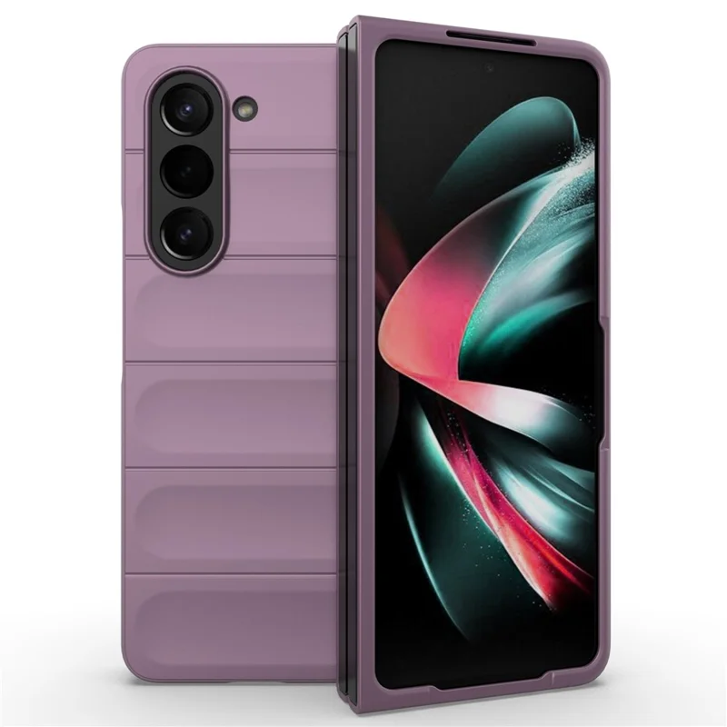 Чехол для смартфона Samsung Galaxy Z Fold5 5G - ударопрочный, жесткий пластиковый корпус, цвет: светло-фиолетовый