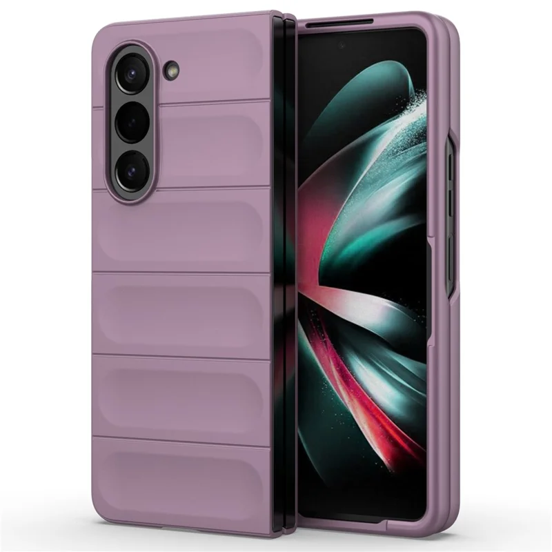 Чехол для смартфона Samsung Galaxy Z Fold5 5G - ударопрочный, жесткий пластиковый корпус, цвет: светло-фиолетовый
