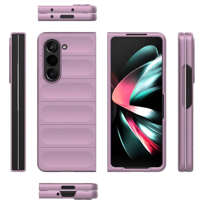 Чехол для смартфона Samsung Galaxy Z Fold5 5G - ударопрочный, жесткий пластиковый корпус, цвет: светло-фиолетовый
