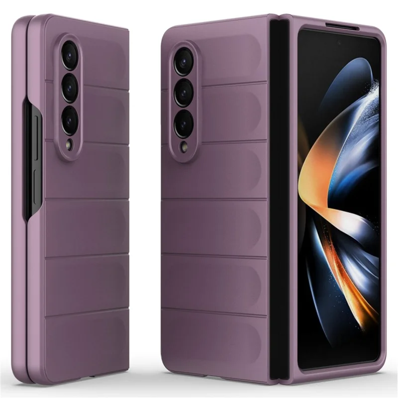 For Samsung Galaxy Z Fold4 5G Phone Case Hard PC Impact Resistant Cover - Light Purple