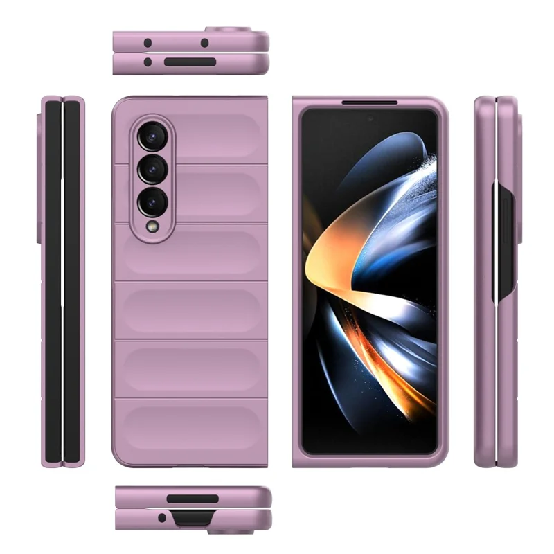 For Samsung Galaxy Z Fold4 5G Phone Case Hard PC Impact Resistant Cover - Light Purple