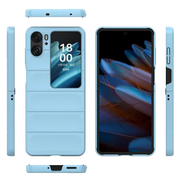 Чехол для телефона Oppo Find N2 Flip 5G - жесткий поликарбонатный чехол с защитой от царапин, цвет: нежно-голубой