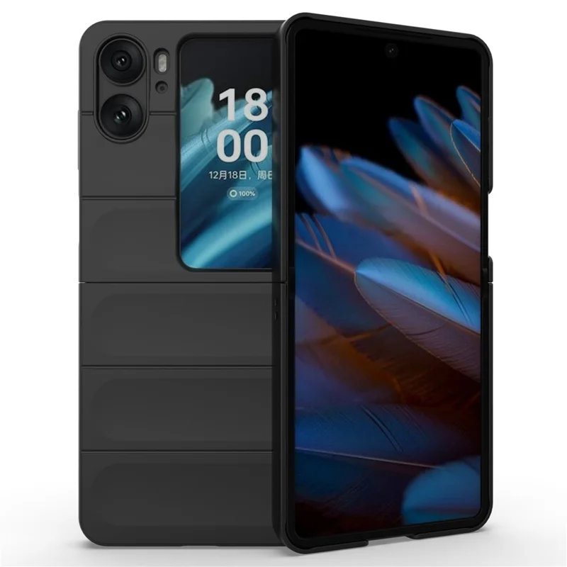 For Oppo Find N2 Flip 5G Phone Case Hard PC Anti-Scratch Cover - Black