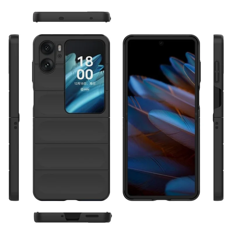 For Oppo Find N2 Flip 5G Phone Case Hard PC Anti-Scratch Cover - Black