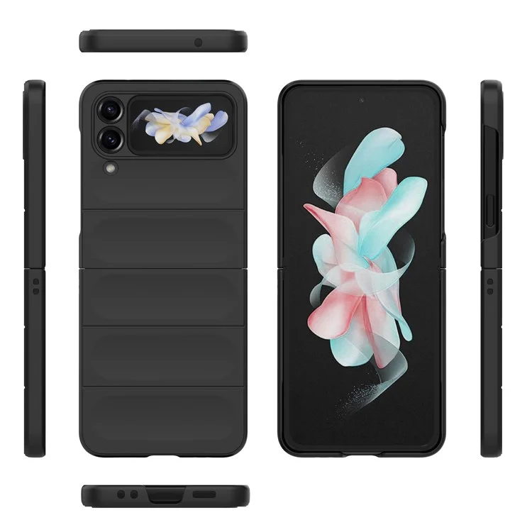 Per Samsung Galaxy Z Flip4 5G Custodia per telefono Custodia rigida in PC Protezione antiurto sul retro - Nero