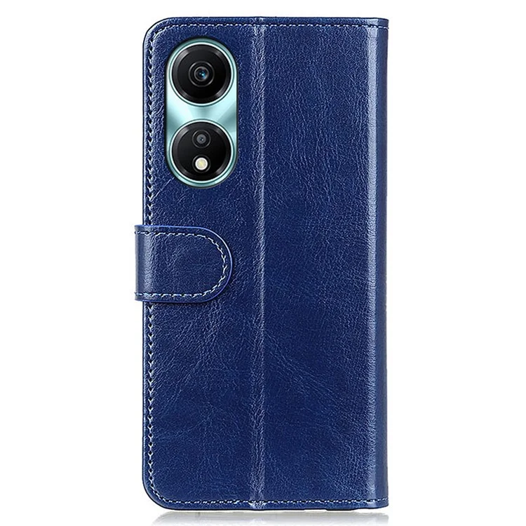 Capa de couro com textura de cavalo selvagem da For Honor X5 Plus - Azul 