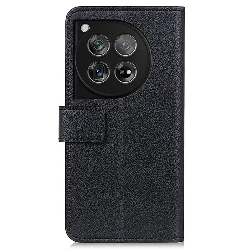 For OnePlus 12 5G PU Leather Case Phone Cover Stand Wallet - Black
