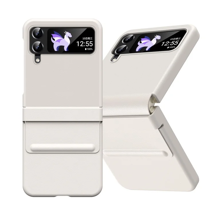Pour Samsung Galaxy Z Flip3 5G / Z Flip4 5G Étui de téléphone Mince et fin avec protection des charnières - Blanc