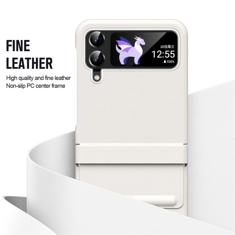 Pour Samsung Galaxy Z Flip3 5G / Z Flip4 5G Étui de téléphone Mince et fin avec protection des charnières - Blanc