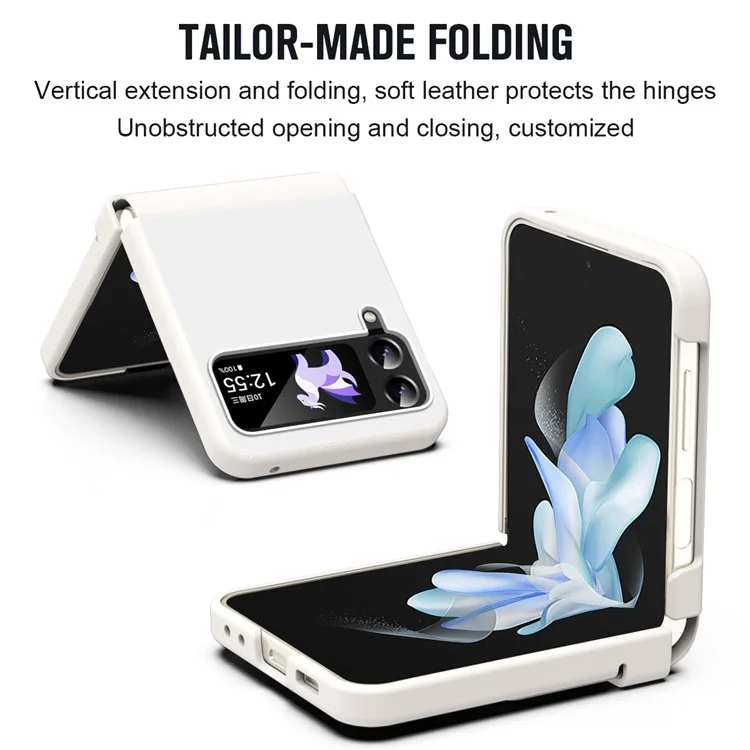 Pour Samsung Galaxy Z Flip3 5G / Z Flip4 5G Étui de téléphone Mince et fin avec protection des charnières - Blanc