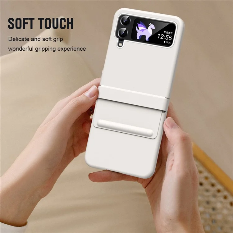 Pour Samsung Galaxy Z Flip3 5G / Z Flip4 5G Étui de téléphone Mince et fin avec protection des charnières - Blanc