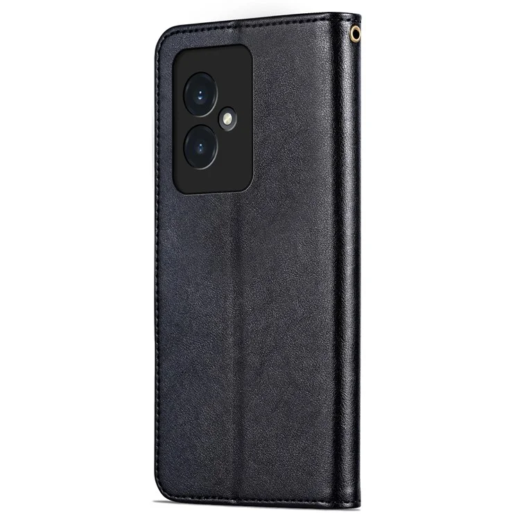 AZNS For Honor 100 5G Funda de Teléfono de Piel con Textura de Piel de Cordero y Soporte Tipo Cartera - Negro