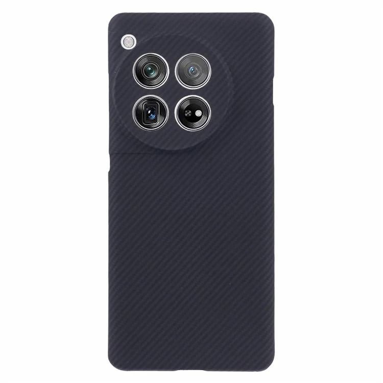 For OnePlus 12 5G Cell Phone Case 600D Fine Texture Aramid Fiber Cover (Precise Lens Hole) - Black