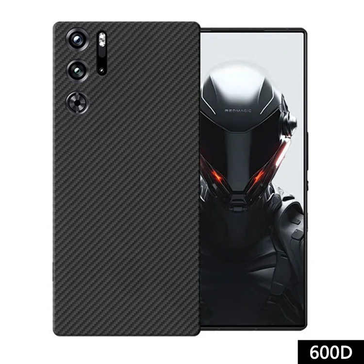 Para Zte Nubia Red Magic 9 Pro 5g Caso 600D Textura Fina Tampa da Fibra Aramid Tampa (orifício Preciso da Lente) - Preto