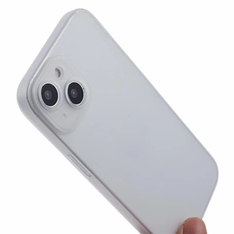 For iPhone 15 Ultra-Thin Case Hard PC Anti-Scratch Protective Phone Cover - White