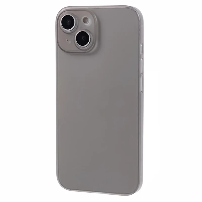 For iPhone 15 Ultra-Thin Case Hard PC Anti-Scratch Protective Phone Cover - Grey
