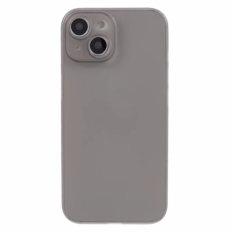 For iPhone 15 Ultra-Thin Case Hard PC Anti-Scratch Protective Phone Cover - Grey