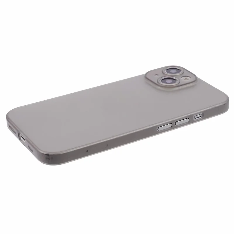 For iPhone 15 Ultra-Thin Case Hard PC Anti-Scratch Protective Phone Cover - Grey