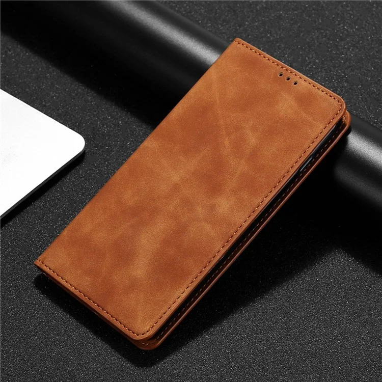 Para o vivo Y17s 4G Case 2 Card Holder Slot PU Leather Phone Cover Skin Touch Feeling - Light Brown