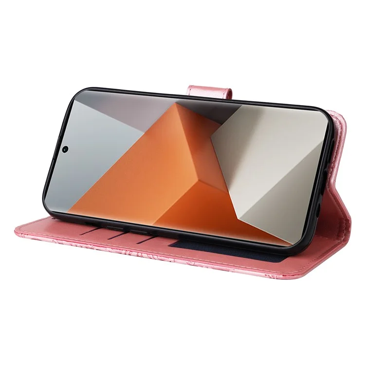 Para Xiaomi Redmi Note 13 Pro+ 5G Funda de Piel Cartera Cubierta con Soporte y Correa, Patrón de Girasol - Rosa