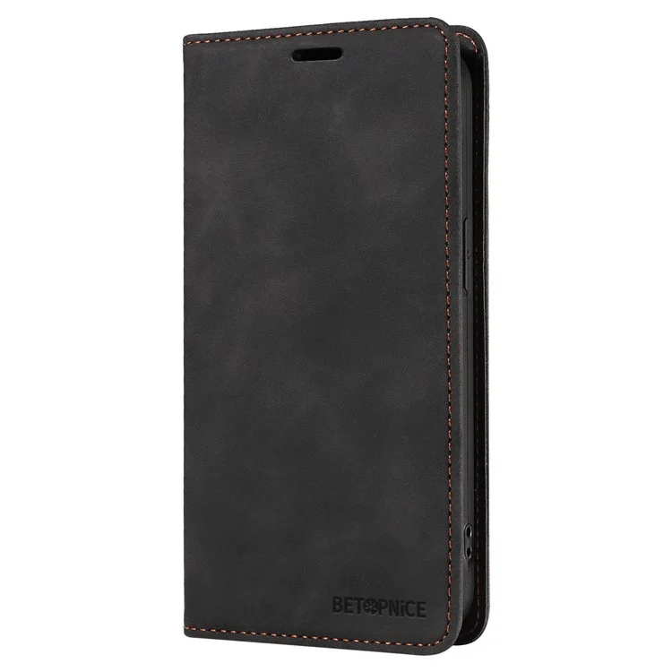 BETOPNICE 003 for Xiaomi Redmi Note 13 5G Leather Case RFID Blocking Stand Wallet - Black