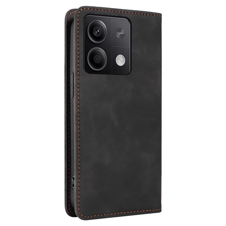 BETOPNICE 003 for Xiaomi Redmi Note 13 5G Leather Case RFID Blocking Stand Wallet - Black