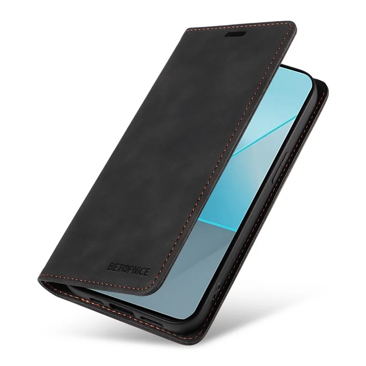 BETOPNICE 003 pour Xiaomi Redmi Note 13 Pro 5G Étui RFID Blocking Leather Cover avec porte-cartes - Noir