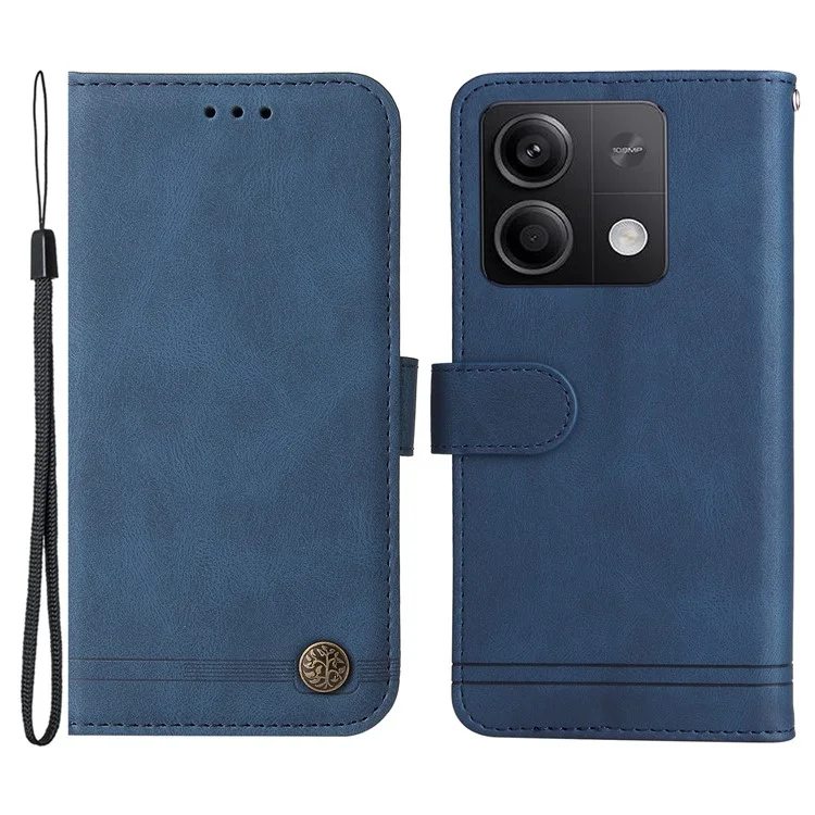 Per Xiaomi Redmi Note 13 5G Case Skin-Feel Leather Phone Wallet Stand Cover - Blu