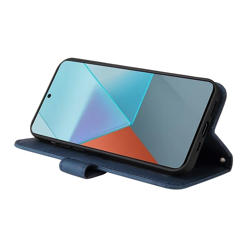 For Xiaomi Redmi Note 13 Pro 5G / Poco X6 5G Leather Wallet Cases Skin Touch Phone Cover Stand with Strap - Blue