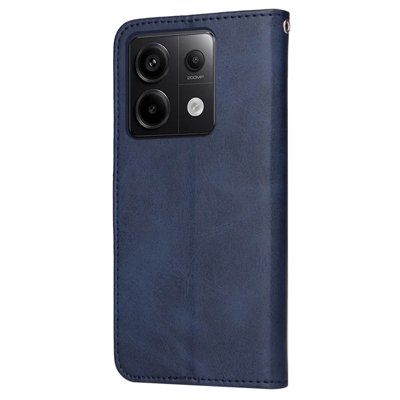 For Xiaomi Redmi Note 13 Pro 5G / Poco X6 5G Case with Strap Leather Phone Cover Wallet Stand - Blue