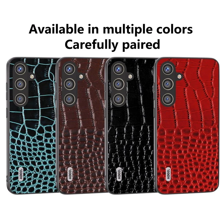 ABEEL For Samsung Galaxy S24 Crocodile Texture Phone Case Camera Protection Cover - Black