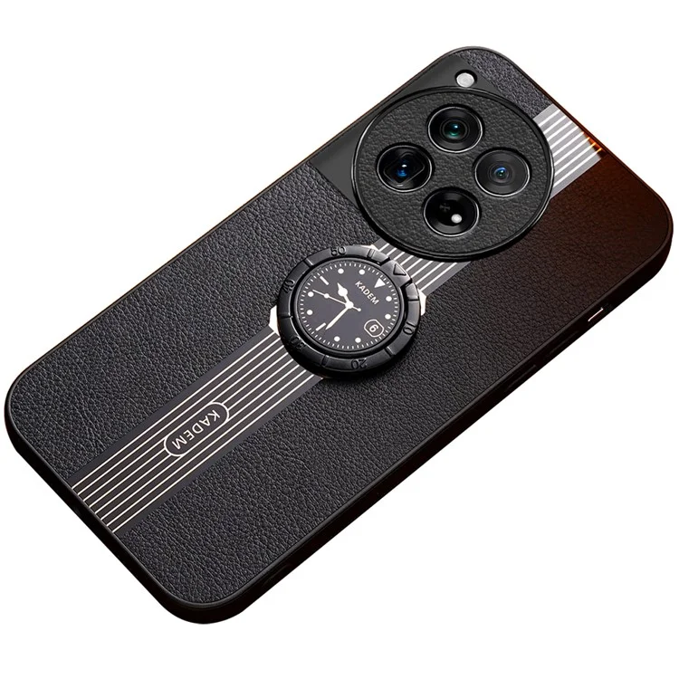 KADEM Para OnePlus 12 5G Funda Electrochapado Patrón de Reloj Estuches de Teléfono Móvil - Negro
